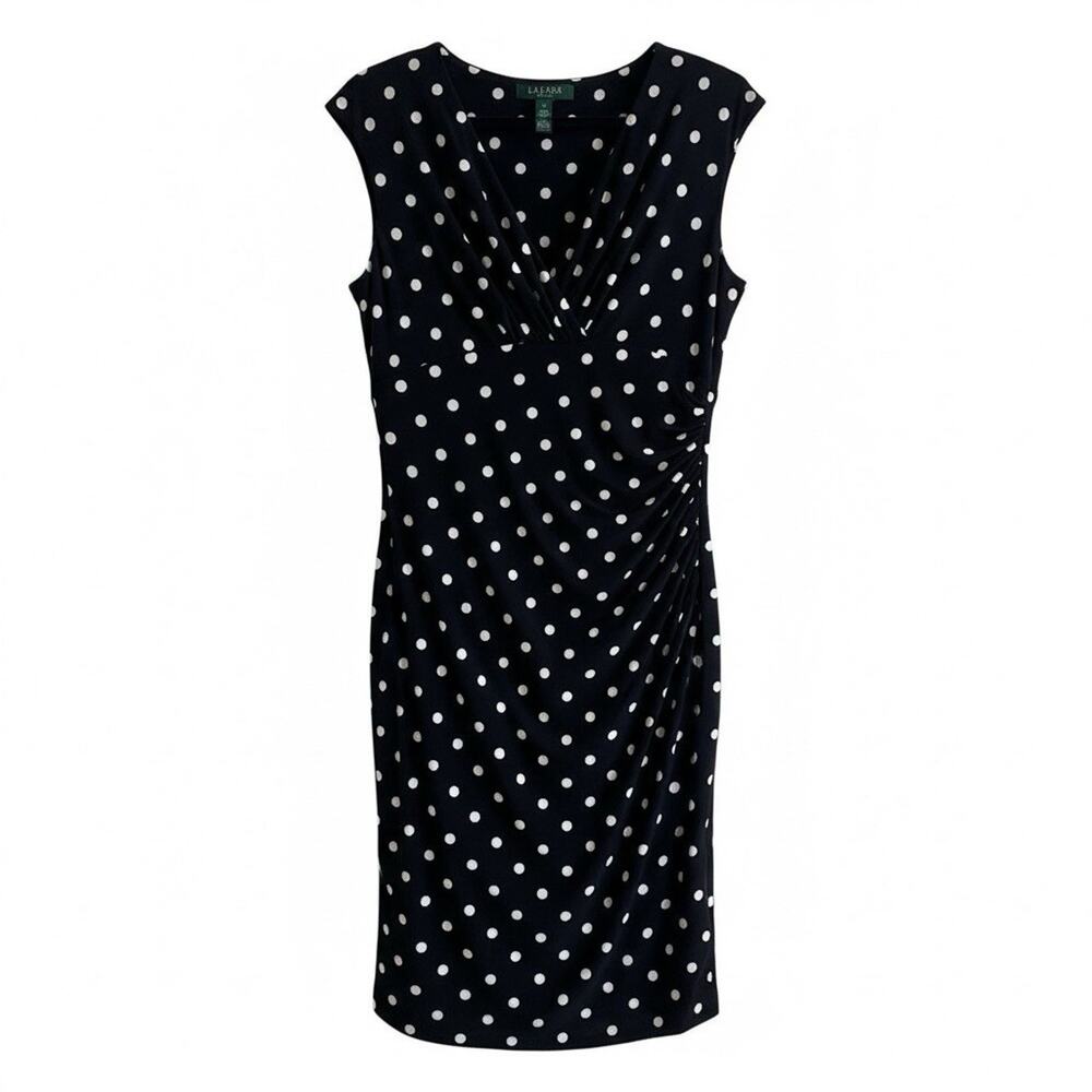 Lauren Ralph Lauren Black and White Polka Dot Midi Dress